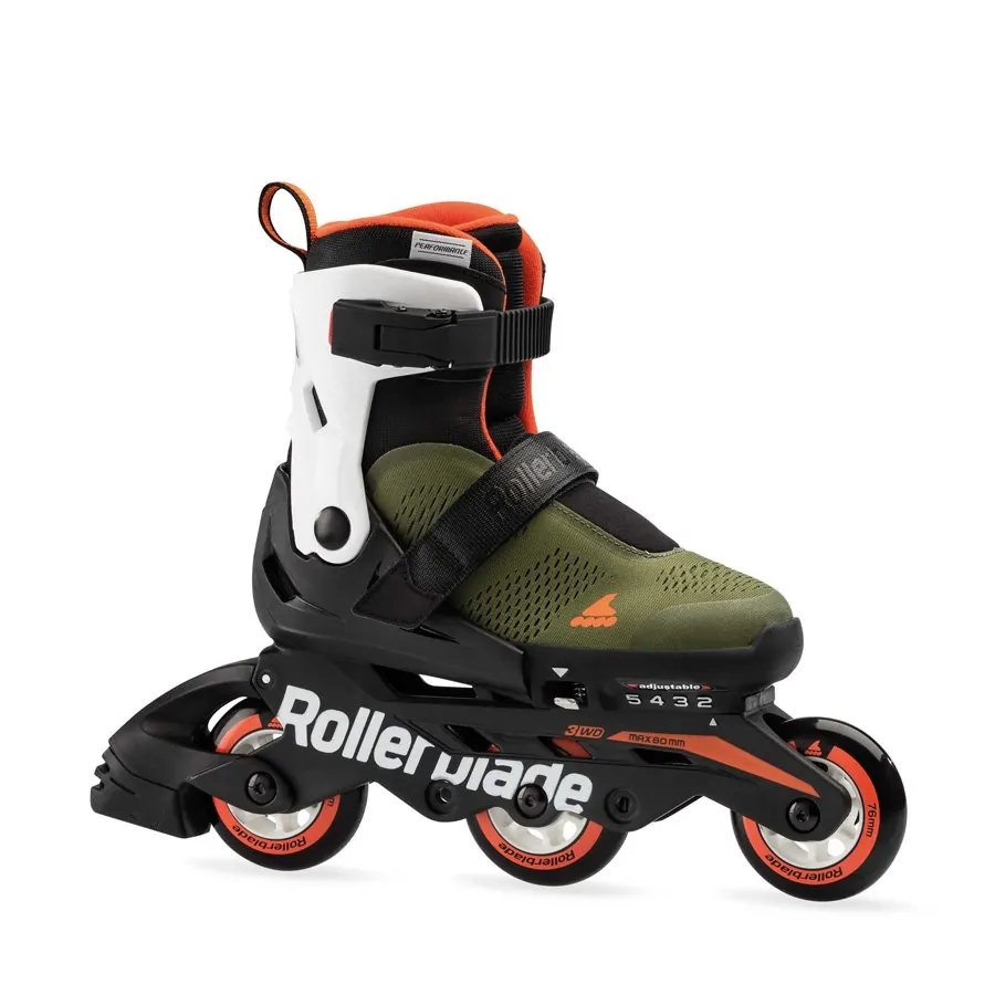 Роликові ковзани дитячі Rollerblade MICROBLADE FREE 3WD 28-32 (175-205мм) Military green/orange (07061900 V99)