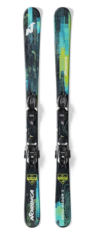 Лижі гірські комплект для підлітків Nordica SOUL RIDER J+J7.0 FDT 148см Black/turquoise/green (0A0334MG) WRH