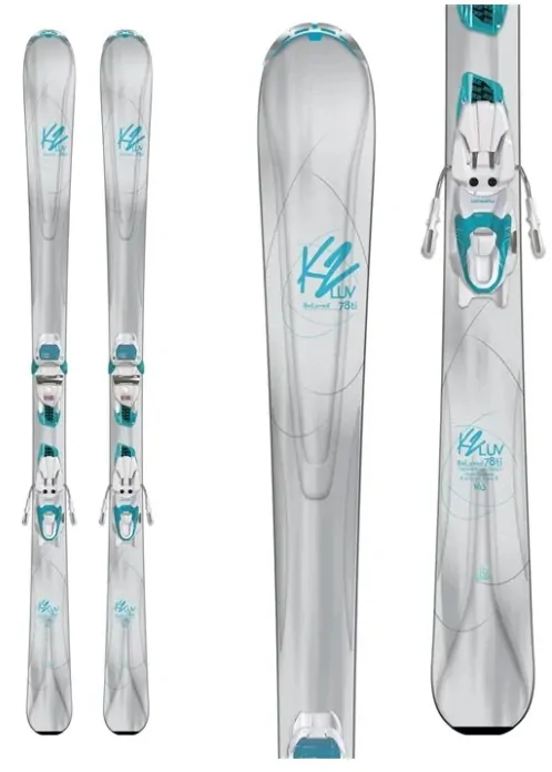 Лижі гірські (комплект) K2 BELUVED 78 TI+ER3 10 COMPACT 163см Silver/turquoise (10B0405.141.1+10B1012.141.2) H