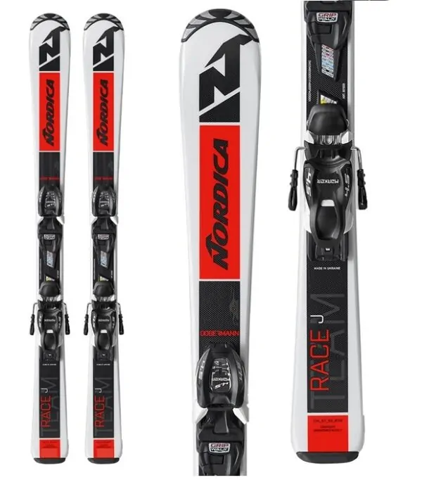 Лижі гірські комплект для підлітків Nordica TEAM J FDT+JR 7.0 130см Black/red/white (0A0345+0C9022ME001)