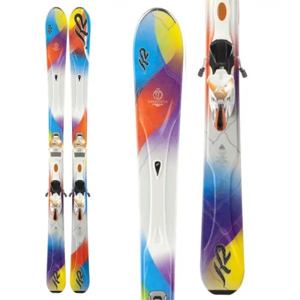 Лижі гірські комплект K2 Superstitious+ERS 11.0 TC 153см White/multicolor (1020100.121.1+1021005.121.2)