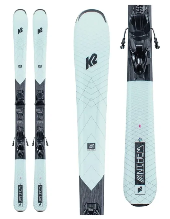 Лижі гірські комплект K2 ANTHEM 75 W+ERP 10 QKCLK 142см White/grey (10E0408.273.1+10E1015.173.1)