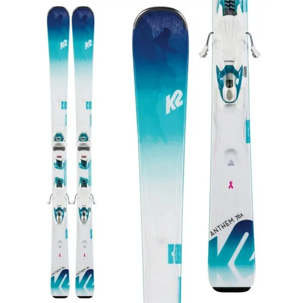 Лижі гірські комплект K2 ANTHEM 76X W+ER3 10 COMPACT QKCLK 149см White/blue (10D0406.143.1+10C1011.143.2)