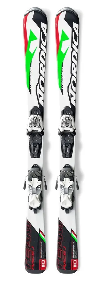 Лижі гірські для підлітків комплект Nordica TEAM J RACE FASTRAK+M 4.5 100см White/black (0A5172E1+0C3138 001)