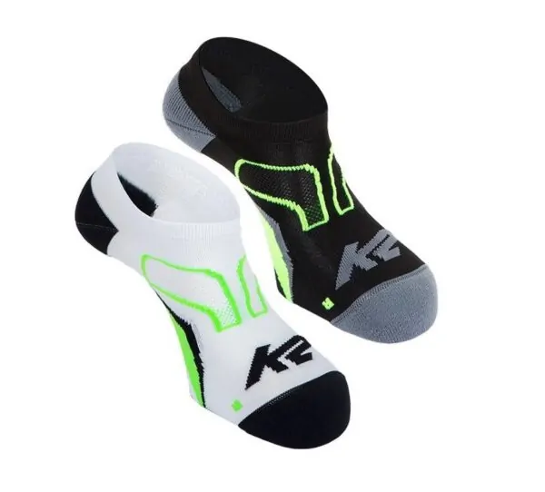 Шкарпетки для туризму K2 ACTIVE TECH LOW CUT SOCK 2 PAIRS 43-46 White/n.green+black/n.green (11766)