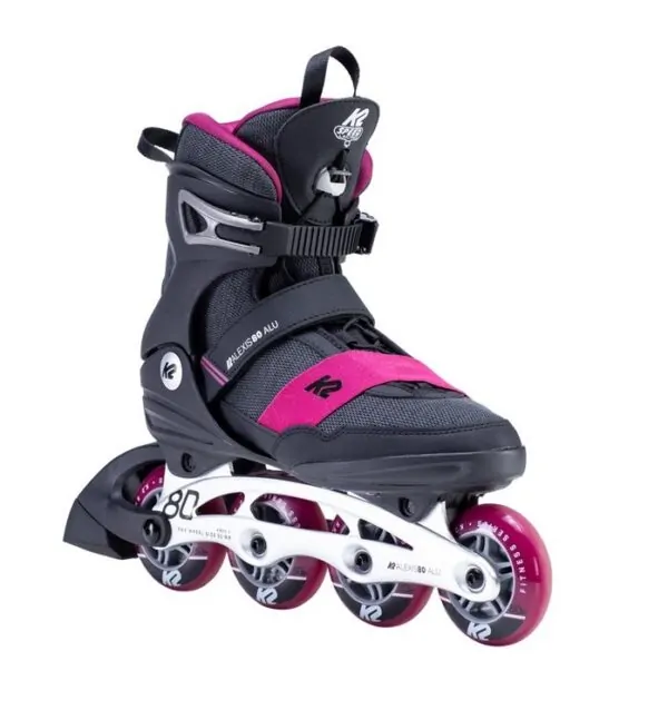 Роликові ковзани для дорослих K2 ALEXIS 80 ALU W 36 (6.0US) 230мм Black/dark grey/pink (30E0270.1.1) O
