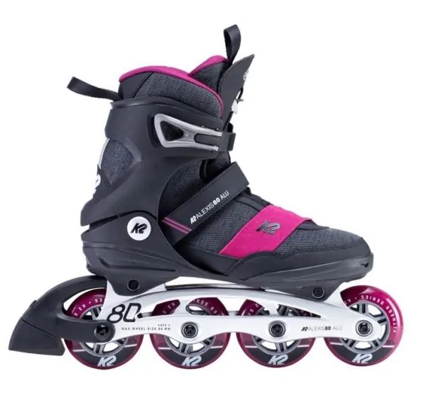 Роликові ковзани для дорослих K2 ALEXIS 80 ALU W 36 (6.0US) 230мм Black/dark grey/pink (30E0270.1.1) O
