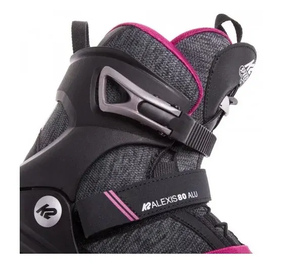 Роликові ковзани для дорослих K2 ALEXIS 80 ALU W 36 (6.0US) 230мм Black/dark grey/pink (30E0270.1.1) O
