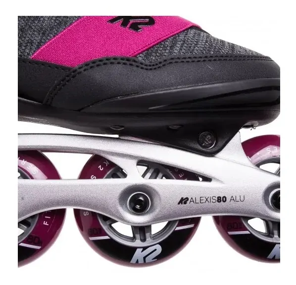 Роликові ковзани для дорослих K2 ALEXIS 80 ALU W 36 (6.0US) 230мм Black/dark grey/pink (30E0270.1.1) O