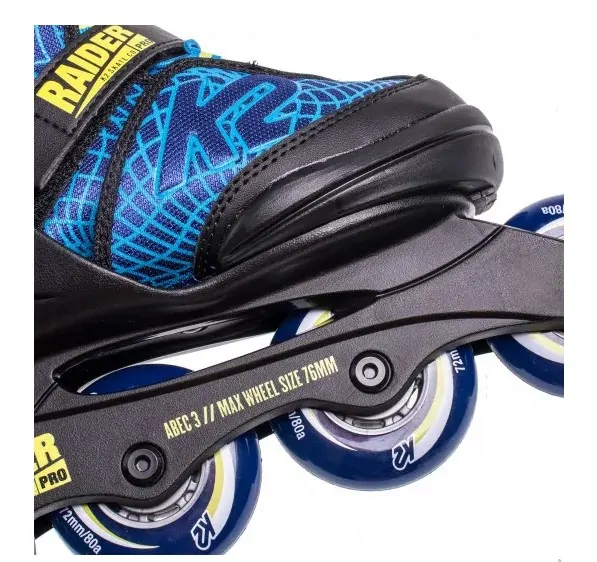 Роликові ковзани дитячі K2 RAIDER PRO M (32-37) 195-230мм Blue/yellow/black (30F0205.1.1)